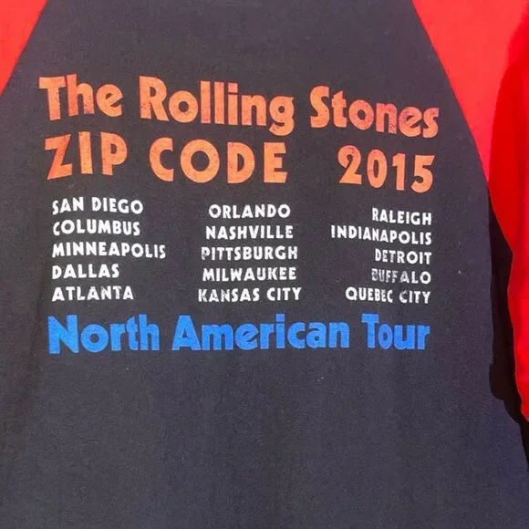 The Rolling Stones 2015 Zip Code North American Tour Concert Tee Size XL - Picture 6 of 8